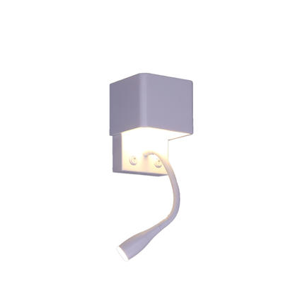 LED white double switch long neck can swing 3W spot lamp headboard wall lamp