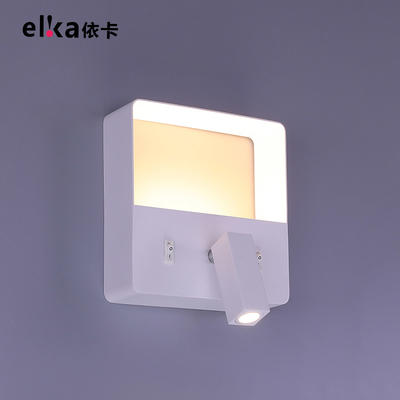Modern minimalist white wrought iron with rotating small spotlight indoor wall lamp