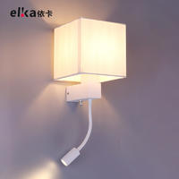 Modern white decorative bedside hotel 3W LED hose cloth cover wall lamp